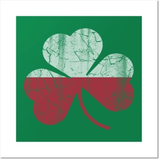Polish Irish Flag Shamrock St Patricks Day Posters and Art